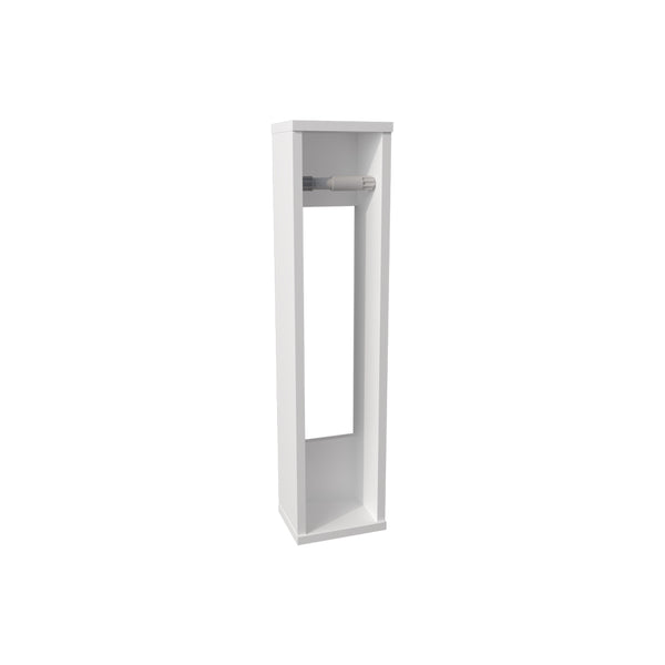 English Elm Toliet Paper Holder Magna White — Compact Engineered Wood Toilet Organizer, Rod, Stores 5 Rolls, Space-Saving Design B092P238744