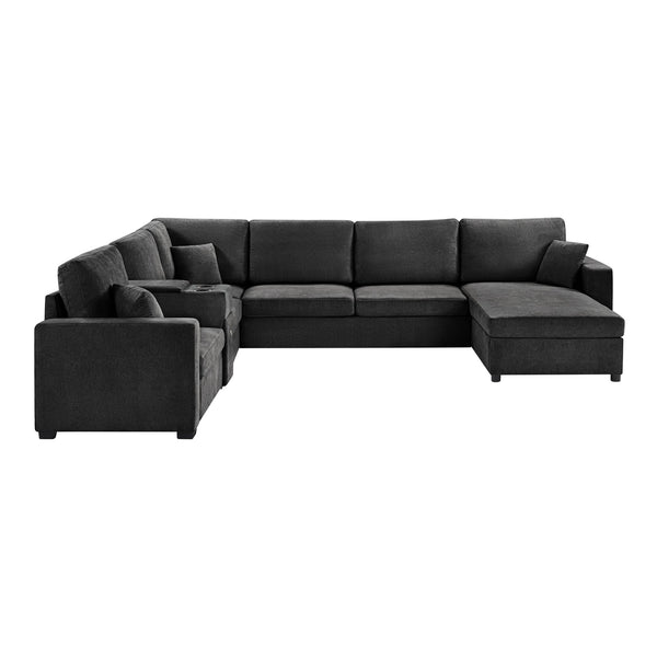 English Elm Swivel Barrel Accent Chair Chenille Tufted Round Club Seat for Living Room Lounge Black N719S002350B