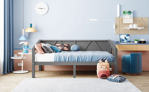 English Elm Twin Daybed Frame Solid Pine Sofa Bed for Guest Room Studio or Teen Bedroom Gray N708P266719E