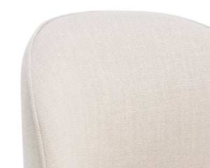 Sunpan CAVOLI Swivel Dining Chair - Modern Elegance in Effie Linen with Smooth Swivel Base for Comfort Cream 109916V