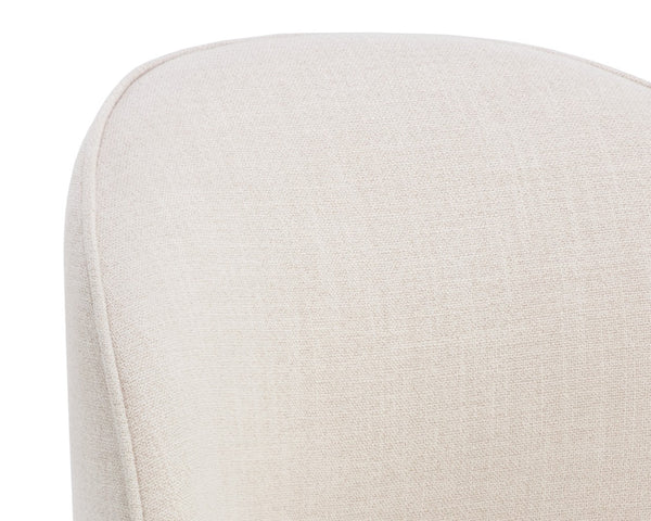 Sunpan CAVOLI Swivel Dining Chair - Modern Elegance in Effie Linen with Smooth Swivel Base for Comfort Cream 109916V