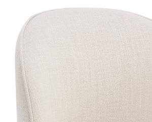 Sunpan Cavoli Swivel Dining Chair - Stylish Curved Design, Fully Upholstered for Ultimate Comfort and Elegance Effie Linen