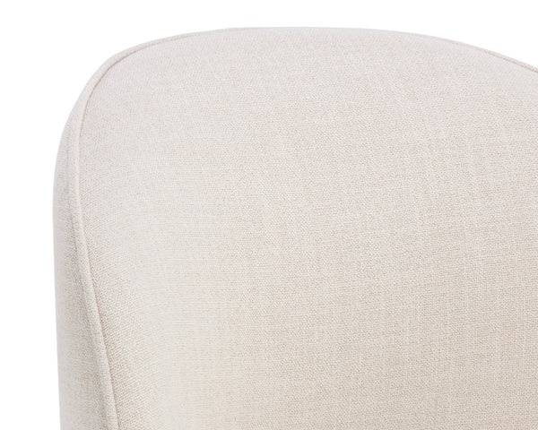 Sunpan Cavoli Swivel Dining Chair - Stylish Curved Design, Fully Upholstered for Ultimate Comfort and Elegance Effie Linen