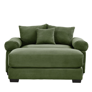 English Elm 54.3" Oversized Cloud Modular Sectional Couch - Luxurious Corduroy, Ergonomic Design, Cozy Ottoman Included W714S01328