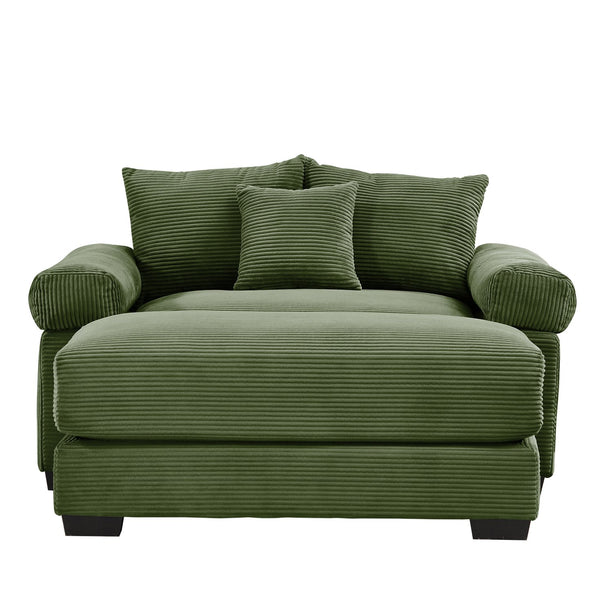 English Elm 54.3" Oversized Cloud Modular Sectional Couch - Luxurious Corduroy, Ergonomic Design, Cozy Ottoman Included W714S01328