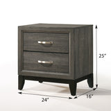 English Elm Weathered Grey 2-Drawer Nightstand