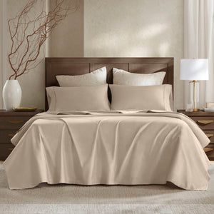 English Elm 4 Luxurious King Sateen Sheet Set - Premium Egyptian Cotton, Deep Pocket, Soft & Elegant Finish B035P381333