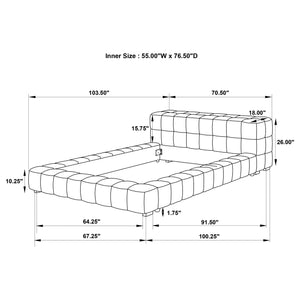English Elm Kinsley Channel Tufted Platform Bed Low Profile Upholstered Frame for Modern Bedrooms B062S01680