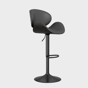 English Elm Swivel Bar Stools Set Of 2 - Adjustable Height, 360° Swivel, Grey Pu Leather Comfort For Kitchen T3950P394490-GIGA