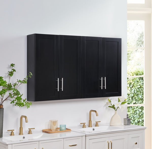 English Elm Wood Wall-Mounted Cabinet With Doors & Adjustable Shelves - Elegant Storage Solution For Any Room W914P292874-GIGA