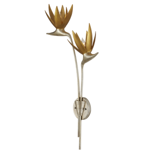 Paradiso Gold & Silver Wall Sconce - Nature-Inspired Elegance with Contemporary Design Flourish