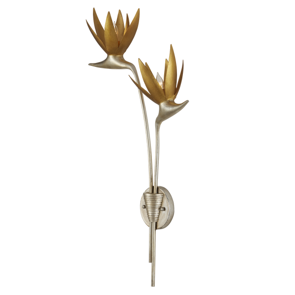 Paradiso Gold & Silver Wall Sconce - Nature-Inspired Elegance with Contemporary Design Flourish