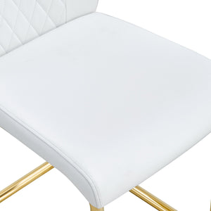 English Elm Table and Chair Set 8 Seater Tempered Glass Top with Pu Leather Dining Room Furniture Gold,Transparent,White W1151S04565