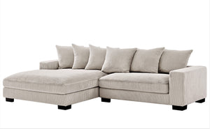 English Elm Luxe Oversized Two-Piece Left Facing Sectional Sofa In Ivory Corduroy – Stylish, Comfort & Versatile! B2735S00005