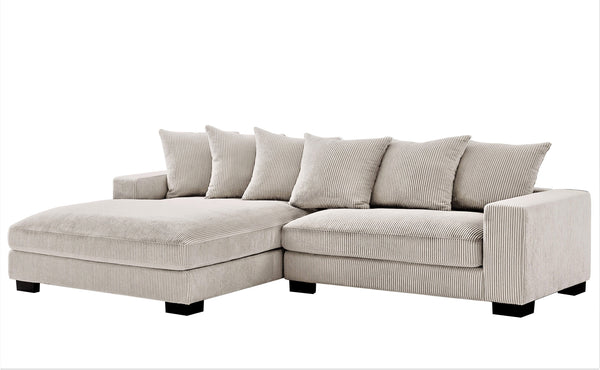 English Elm Luxe Oversized Two-Piece Left Facing Sectional Sofa In Ivory Corduroy – Stylish, Comfort & Versatile! B2735S00005