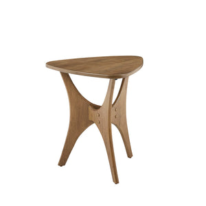 JLA Home INK+IVY - Triangle Solid Wood Side Table with Mid-Century Cross Base, Natural Elm Finish, Durable Accent II120-0428