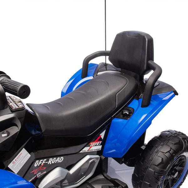 English Elm 24v Kids Electric Atv Xxxl Off-road Ride on with Remote Parental Control and Bluetooth Blue W1578P228313