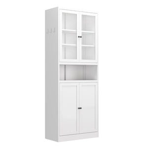 English Elm Metal Kitchen Pantry Cabinet - 72" Tall Heavy-Duty Storage With Adjustable Shelves & Stylish Design W2735P351635