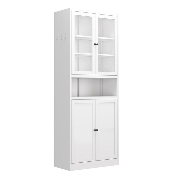 English Elm Metal Kitchen Pantry Cabinet - 72" Tall Heavy-Duty Storage With Adjustable Shelves & Stylish Design W2735P351635