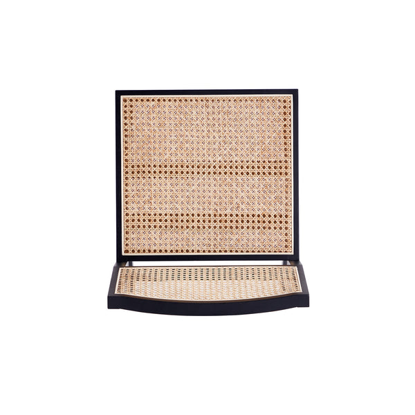 English Elm Hamlet Solid Wood Dining Chair with Cane Seat and Square Backrest, American Ash Frame, 275 lb Capacity Black+Natural B365P397790