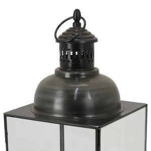 English Elm Laila Black Metal Candle Lantern with Clear Glass Panels for Porch or Mantel B056P416922
