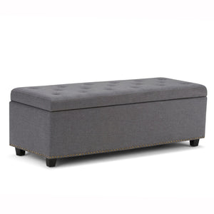 English Elm Hamilton Storage Ottoman - Stylish Slate Grey Seat With Hidden Storage For Any Room, Versatile Design B136P158174