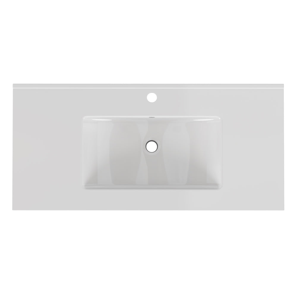 English Elm 39.4-inch Vitreous Ceramic Drop-in Sink for 36 Inch Vanity Modern Bath W3151P411600