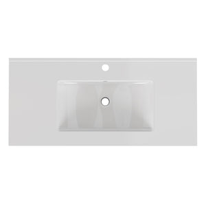 English Elm 36-inch Ceramic Drop-in Bathroom Sink for Vanities with Glazed Minimalist Profile W3151P360953