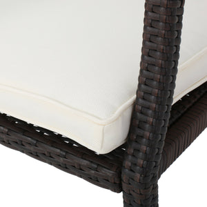 English Elm Christopher Knight Home® - RHODE Brown Wicker Dining Chair Set of 2 with Water-Resistant Cushions, Durable Patio Armchairs for Hosting 60009.00WHI