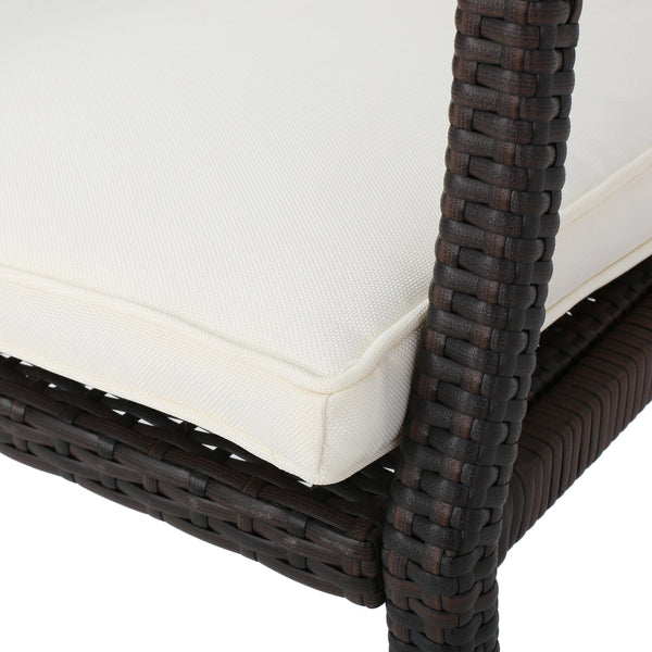 English Elm Christopher Knight Home® - RHODE Brown Wicker Dining Chair Set of 2 with Water-Resistant Cushions, Durable Patio Armchairs for Hosting 60009.00WHI