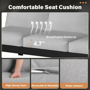 English Elm Set of 2 Outdoor Aluminum Patio Armchairs Rust Proof Frame with Plush Foam Cushions Black+ Gray B082P454983