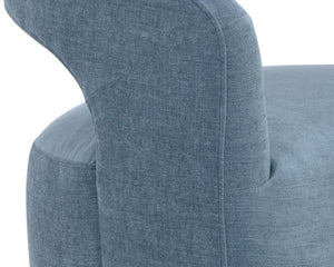 Sunpan LLORET Wheeled Dining Armchair in Danny Iceberg - Stylish, Comfortable, and Effortlessly Mobile Seating 109918V