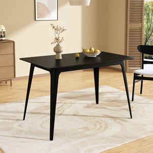 English Elm [video] Mid-century Modern Rubberwood Dining Set Seats Four with Upholstered Chairs N759S001001E
