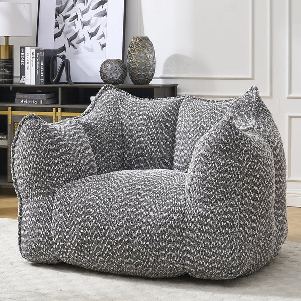 English Elm Sofa plush beanbag chair with superfiber cover and resilient foam filling for ultimate home comfort and relaxation Grey W1996P252268
