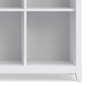 English Elm Amherst White Solid Wood Console Table with Eight Open Cubbies for Entryway or Living Room B136P481645
