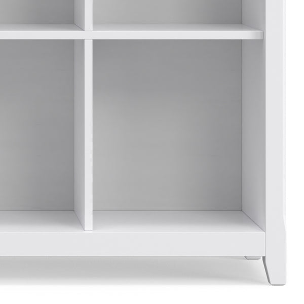 English Elm Amherst White Solid Wood Console Table with Eight Open Cubbies for Entryway or Living Room B136P481645