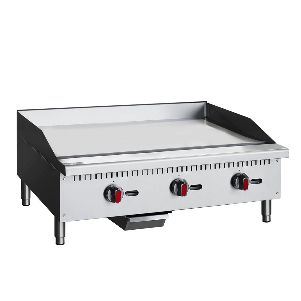 English Elm 36" Commercial Gas Griddle 90000 Btu Three Zone Stainless Steel Csa Certified W3629P479925