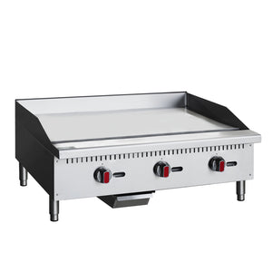 English Elm 36" Commercial Gas Griddle 90000 Btu Three Zone Stainless Steel Csa Certified W3629P479925