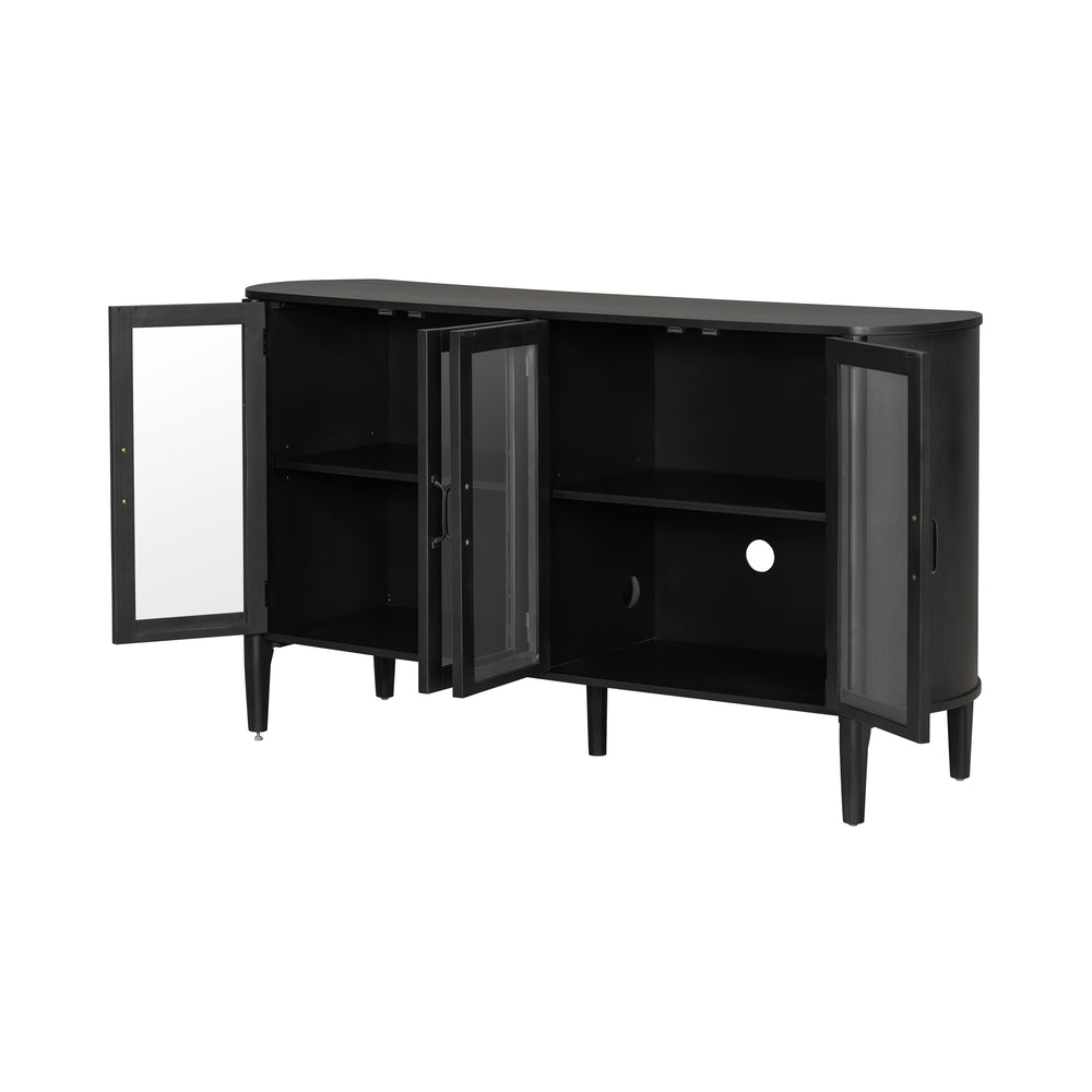 English Elm Christopher Knight Home® - Storage Cabinet: Stylish Black Entryway Console With 4 Doors - Large, Versatile & Durable Design N780P330603B