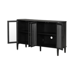 English Elm Christopher Knight Home® - Storage Cabinet: Stylish Black Entryway Console With 4 Doors - Large, Versatile & Durable Design N780P330603B