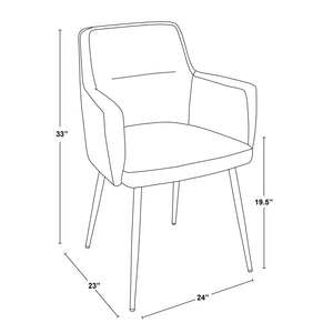 English Elm Dining/accent Chair Set of 2 Black Velvet Upholstered Gold Tapered Legs Glam Style B202P471283