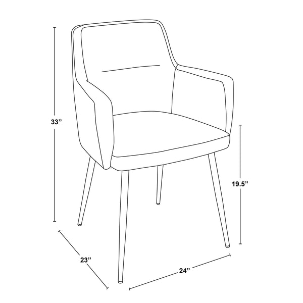 English Elm Dining/accent Chair Set of 2 Black Velvet Upholstered Gold Tapered Legs Glam Style B202P471283