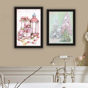 English Elm Trendy Decor 4u Pink Candy Land Christmas Tree Art Black Framed Holiday Wall Set B067P255231