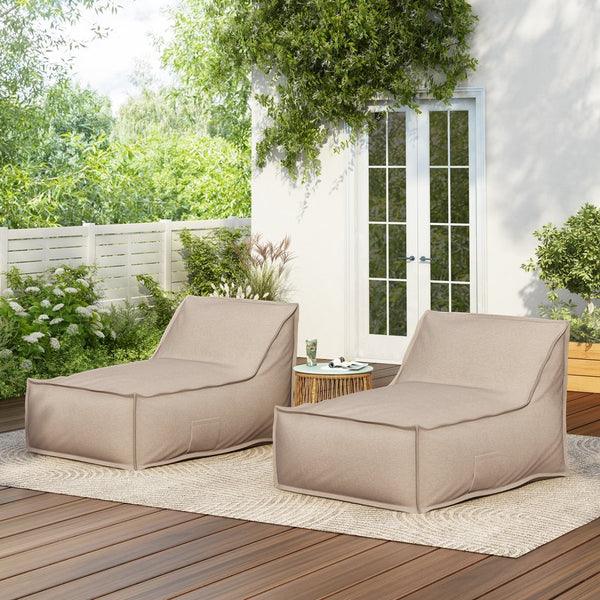 English Elm Christopher Knight Home® - Perry Outdoor Bean Bag Lounge Chair Set Of 2 – Stylish, Durable, And Ergonomically Supportive For Relaxation N775P265564B-S2