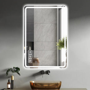 English Elm 24x40 Inch Frameless Led Vanity Mirror Anti-fog Front Lighting Bathroom Wall Mount W2071137649