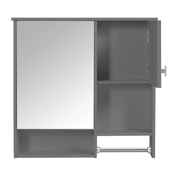 English Elm 29'' Wall Mounted Bathroom Cabinet with Mirror Towel Bar and Adjustable Shelving N710P209440E