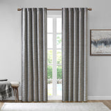 510 Design Colt Modern/Contemporary Room Darkening Metallic Printed Poly Velvet Rod Pocket/Back Tab Window Panel Pair 5DS40-0288 Grey/Copper