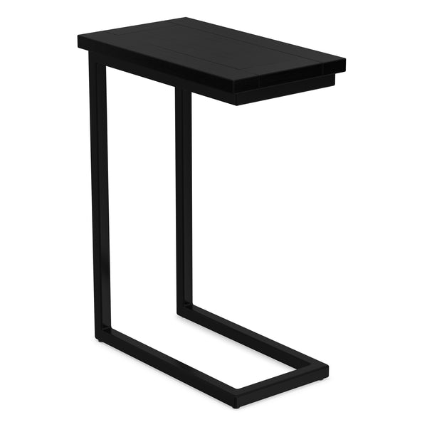 English Elm Skyler Mango Wood C-shaped Side Table with Steel Base for Sofa or Bedside Use B136P439030