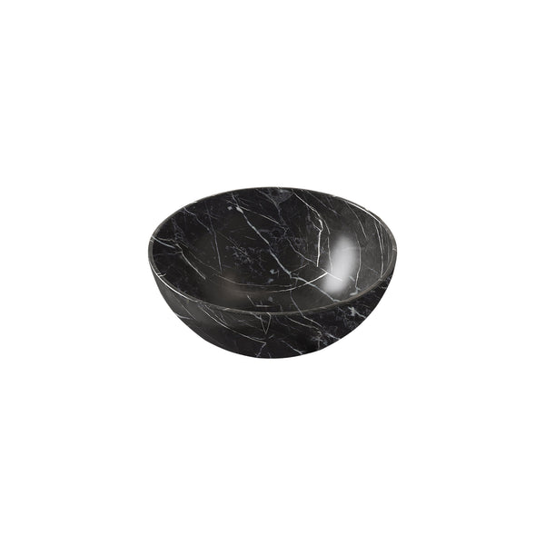 English Elm 14'' Matte Black Ceramic Bathroom Bowl Sink with Stone Pattern, Durable Stain-Resistant Surface, No Faucet (18.9x18.9x11.02) W2615P322667