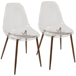 English Elm Clara Mid-Century Modern Dining Chair Set Of 2 - Stylish Clear Polycarbonate & Durable Metal Base B202P223880